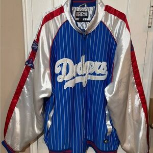 Cooperstown Collective Blue and Silver Dodgers Jacket and Hat Set.